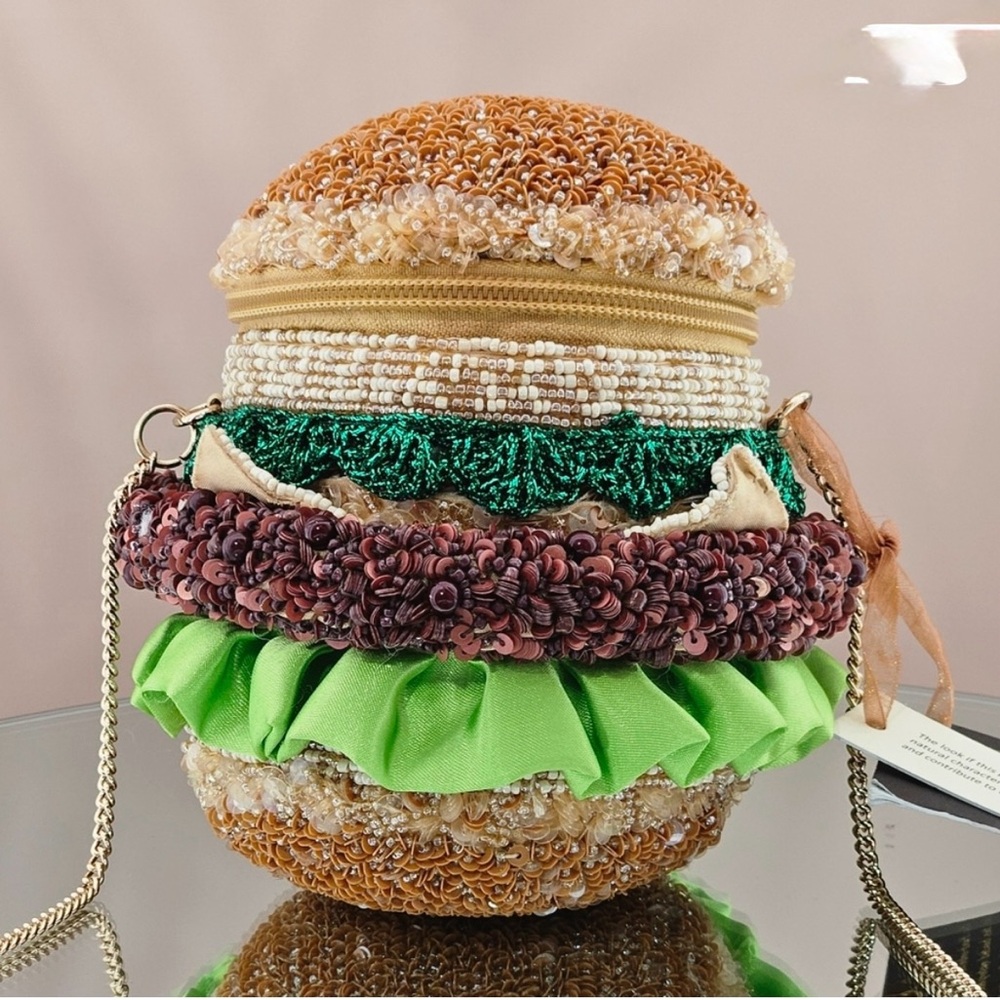 Unique Beaded Hamburger Bag